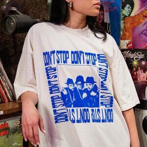 Run-DMC Graphic T-Shirt - Size XL (Blue/Cream)